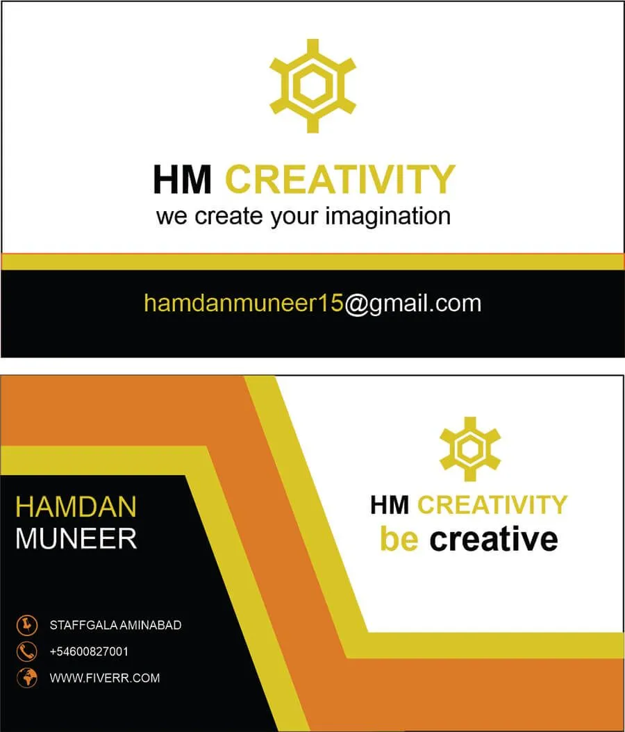 Professional business card design by Hamdan Ibne Muneer